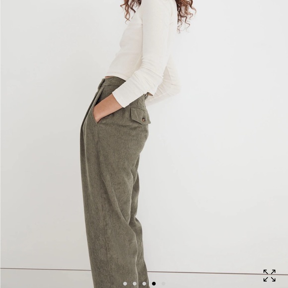 Madewell Corduroy High-Rise Tapered Pants in Distant Surplus - Size 8 - Picture 4 of 11